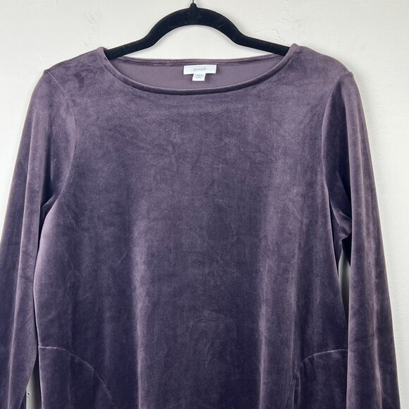 Pure Jill Women's Purple Velour Stretch Long Sleeve Top Size Small Petite - Picture 3 of 7